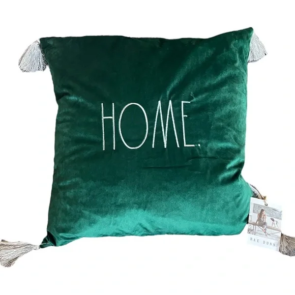 Rae Dunn Green “Home” Decorative Pillow - Picture 1 of 3